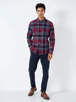 Crew Clothing Spencer Flannel Shirt - Red -Barbou Clothing Shop VQ6R5 SQ4 0000000017 RED MDd