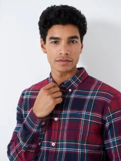 Crew Clothing Spencer Flannel Shirt - Red -Barbou Clothing Shop VQ6R5 SQ5 0000000017 RED MDd1