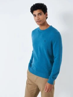 Crew Clothing Organic Cotton Crew Jumper - Bright Blue
