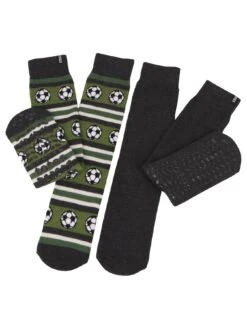 TOTES 2 Pack Original Football Slipper Socks - Multi