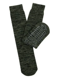 TOTES Thermal Brushed Original Slipper Socks - Khaki