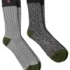 TOTES 2 Pack Chunky Twist Wool Blend Boot Socks - Grey