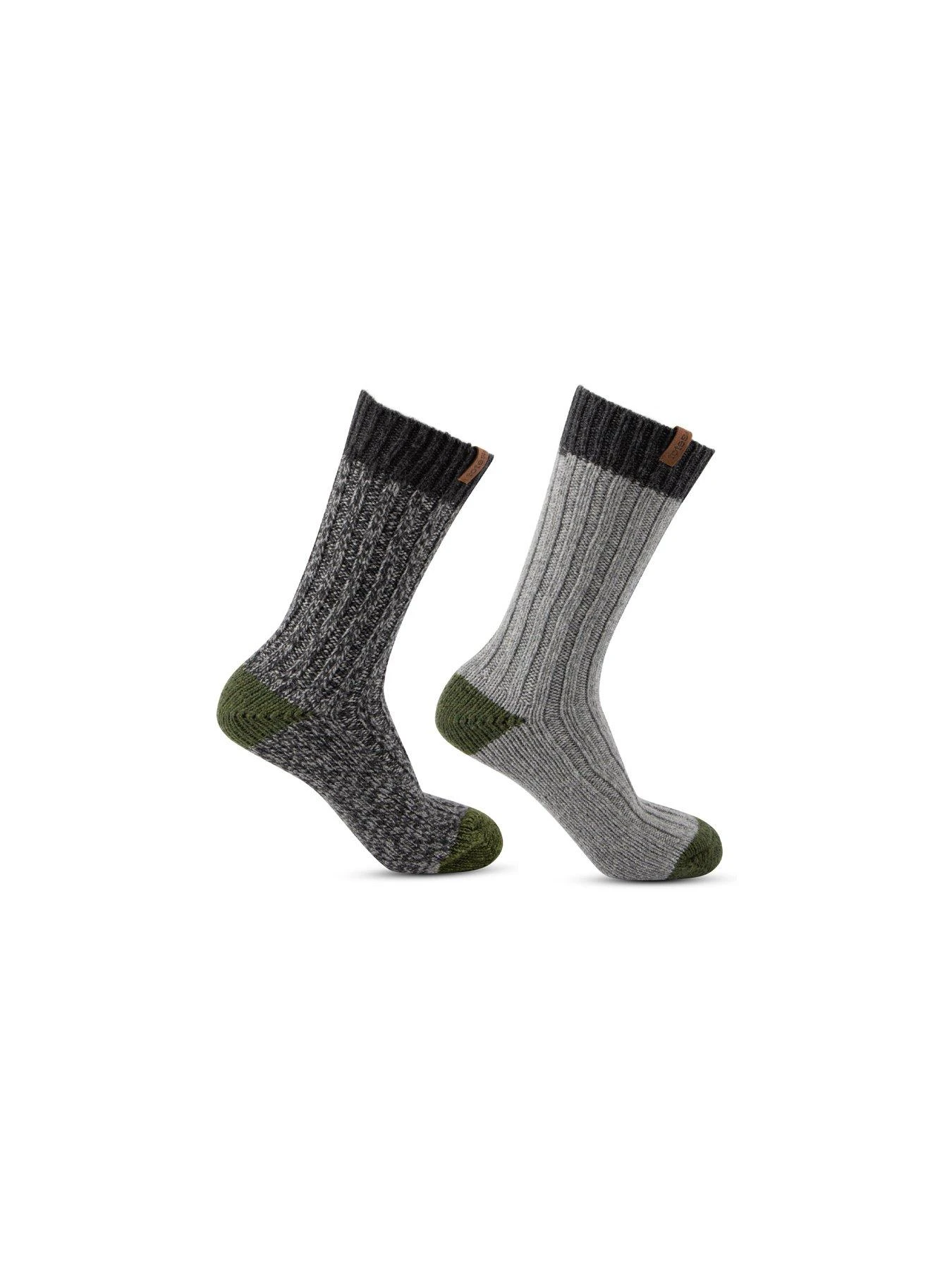 TOTES 2 Pack Chunky Twist Wool Blend Boot Socks - Grey 3 TOTES 2 Pack Chunky Twist Wool Blend Boot Socks - Grey - Image 3