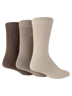PRINGLE Plain Bamboo Socks - 3 Pack - Brown