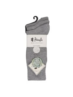 PRINGLE Classic Gentle Grip Socks - 3 Pack - Grey -Barbou Clothing Shop VQ8RD SQ3 0000000005 GREY SLd1