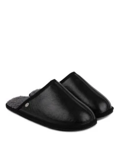 TOTES Just Sheepskin Cooper Leather Curly Mule Slipper