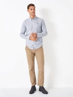 Crew Clothing Crew Clothing Long Sleeve Regular Fit Stripe Oxford Shirt - Navy -Barbou Clothing Shop VR5FL SQ4 0000000048 NAVY MDd