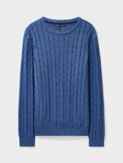 Crew Clothing Oarsman Cable Crew Knit Jumper - Dark Blue -Barbou Clothing Shop VR5FO SQ3 0000000354 DARK BLUE MDo