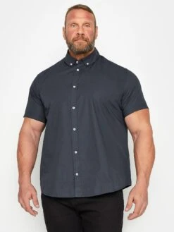 BadRhino Navy Short Sleeve Poplin Shirt