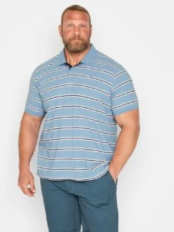 BadRhino Stripe Polo Shirt - Blue 