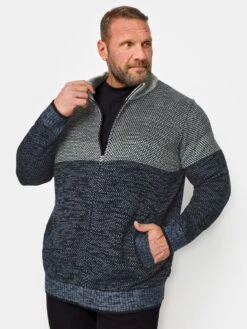 BadRhino Badrhino Zip Fleece Lined Stripe Heavy Knit