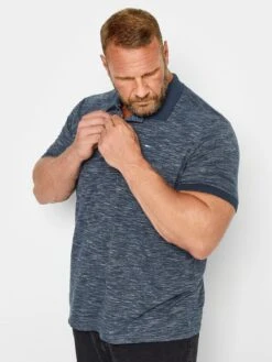 BadRhino Injected Jersey Polo Shirt - Navy