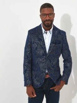 Joe Browns Touch Of Luxe Jacquard Blazer - Dark Grey