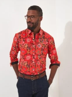 Joe Browns Funky Floral Long Sleeve Shirt - Red