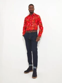 Joe Browns Funky Floral Long Sleeve Shirt - Red -Barbou Clothing Shop VRRLQ SQ3 0000000017 RED MDo