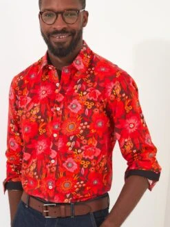 Joe Browns Funky Floral Long Sleeve Shirt - Red -Barbou Clothing Shop VRRLQ SQ4 0000000017 RED MDd