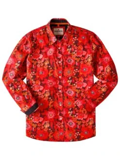 Joe Browns Funky Floral Long Sleeve Shirt - Red -Barbou Clothing Shop VRRLQ SQ5 0000000017 RED MDd1