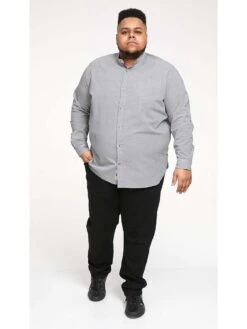 D555 Micro Dogtooth Check Grandad Shirt - Grey -Barbou Clothing Shop VRUXU SQ3 0000000005 GREY MDo