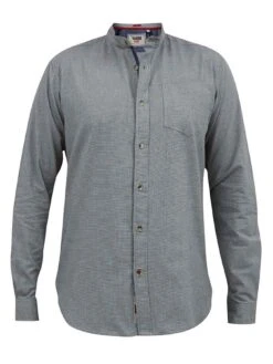 D555 Micro Dogtooth Check Grandad Shirt - Grey -Barbou Clothing Shop VRUXU SQ4 0000000005 GREY MDd