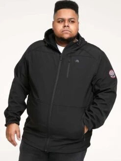 D555 Soft Shell Hooded Jacket - Black