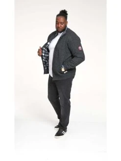 D555 Knitted Zip Through Sweatshirt - Black -Barbou Clothing Shop VRUZN SQ4 0000000004 BLACK MDd