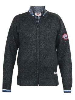 D555 Knitted Zip Through Sweatshirt - Black -Barbou Clothing Shop VRUZN SQ5 0000000004 BLACK MDd1