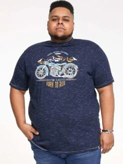 D555 Motorbike Print T-Shirt